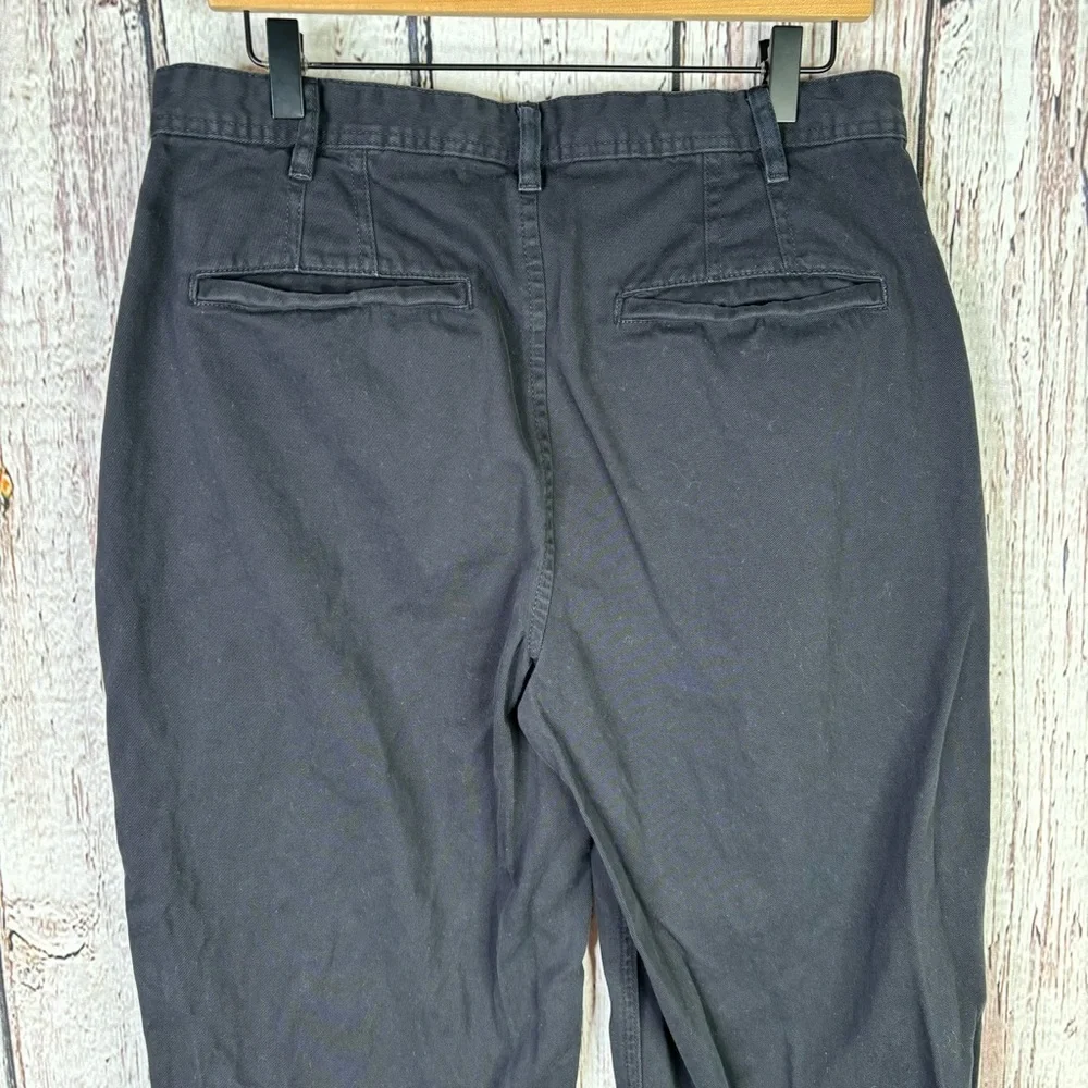 Free People Women’s Size 10 Black High Rise Wide Leg Twill Pants Pleated Trouser